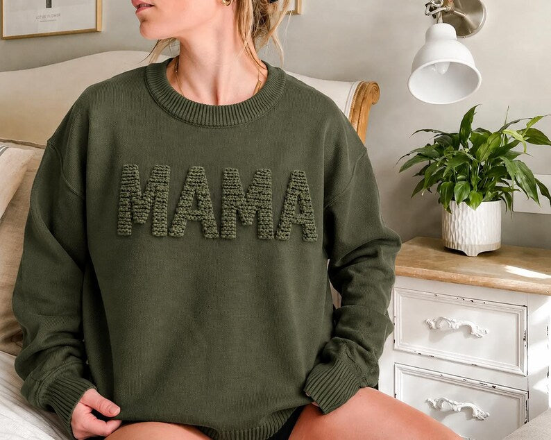 Custom Knit Lettering Crewneck Sweater