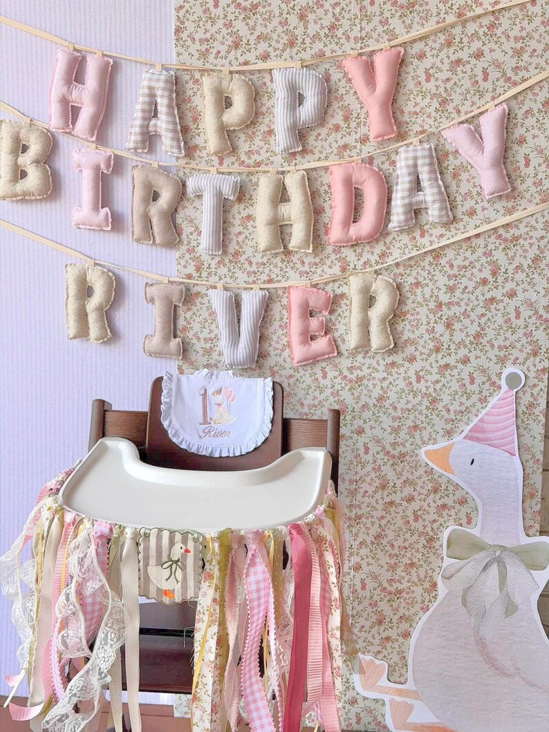Personalized Stuffed Fabric Letter Garland