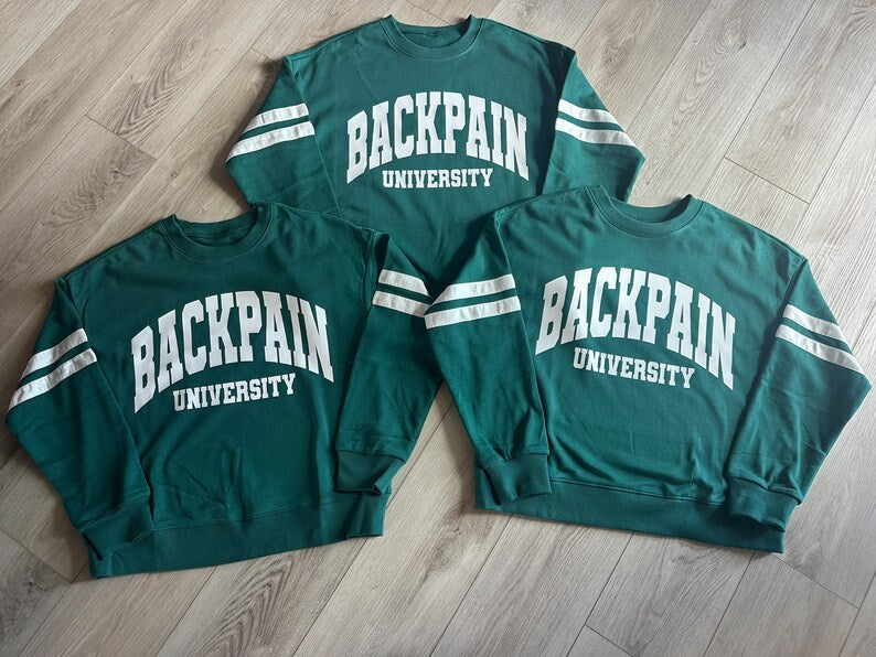 Custom Varsity Striped Sleeve Crewneck Sweatshirt