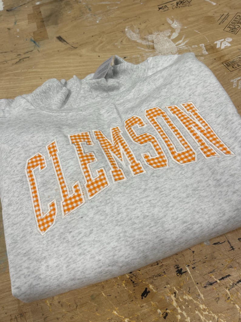 Custom Gingham Letter Game Day Pullover