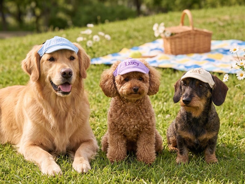 Personalized Custom Name Ponytail Dog Baseball Cap