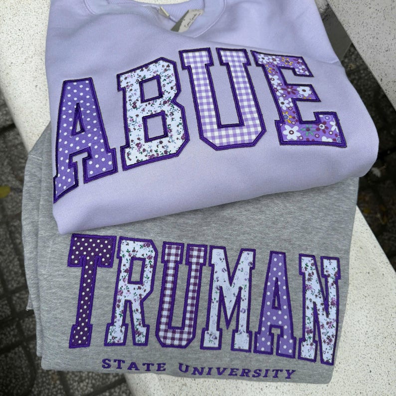 Custom Appliqué Embroidered Varsity Crewneck Sweatshirt