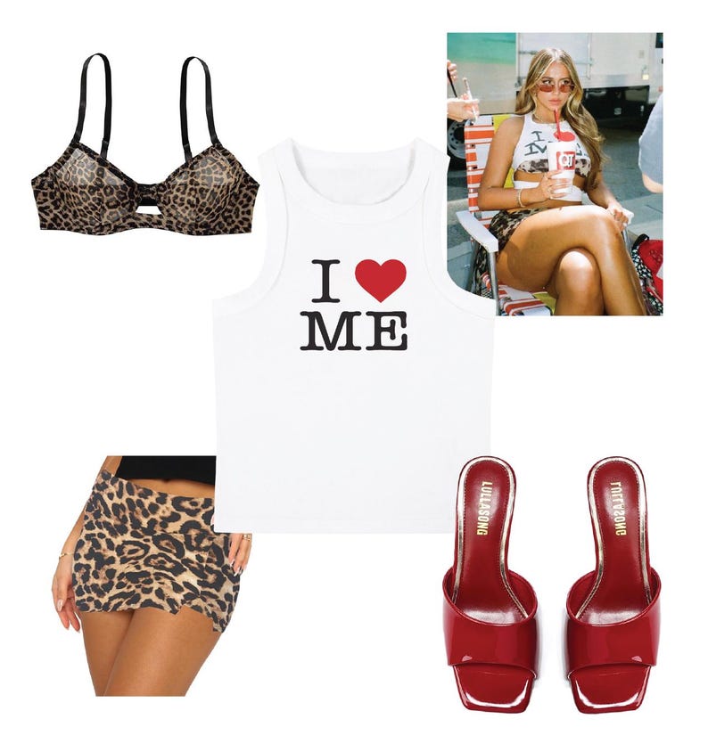 Custom I Heart High Neck Crop Tank