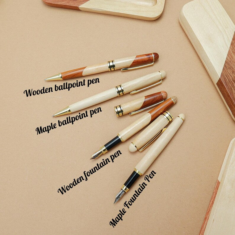 Personalized Two Tone Wooden Pen Gift Set