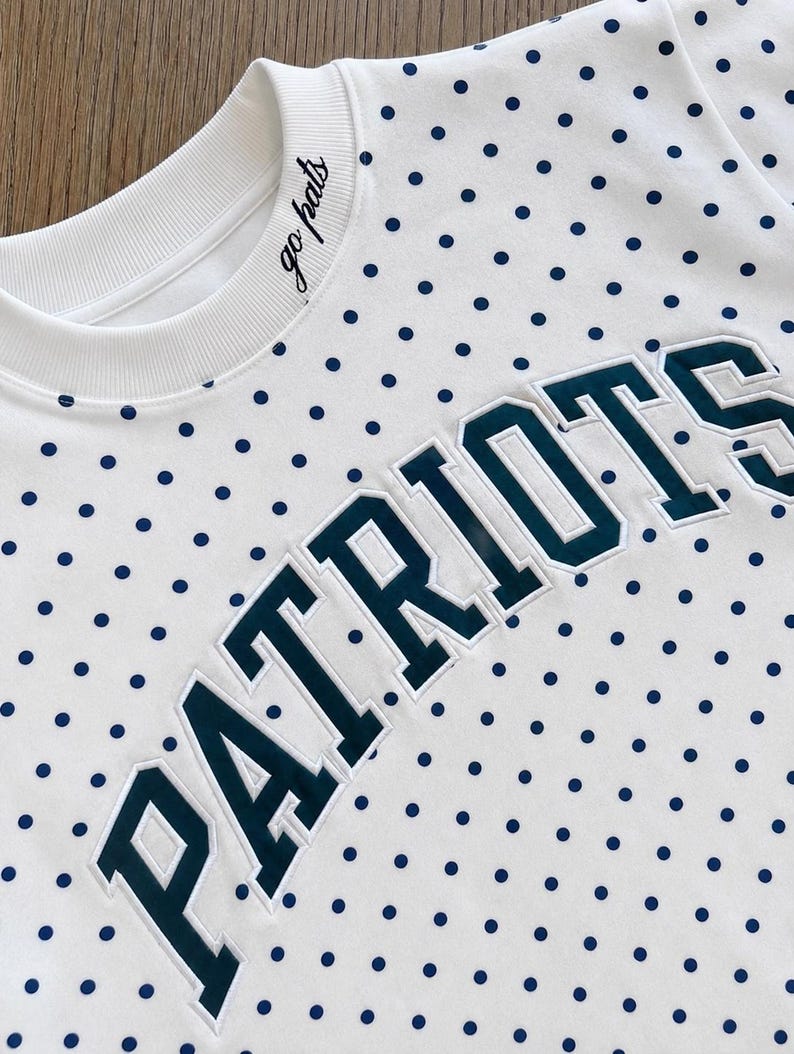 Custom Polka Dot Embroidered Mock Neck Sweatshirt