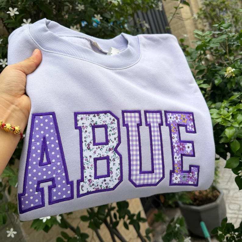 Custom Appliqué Embroidered Varsity Crewneck Sweatshirt