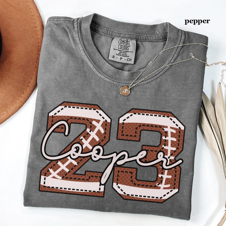 Custom Football Sequin Jersey Number Shirt