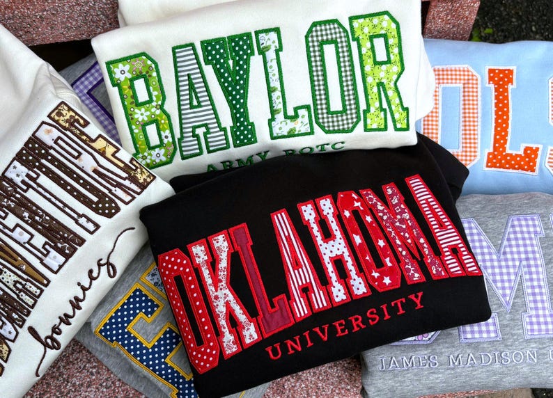 Custom Pattern Appliqué Varsity Embroidered Sweatshirt