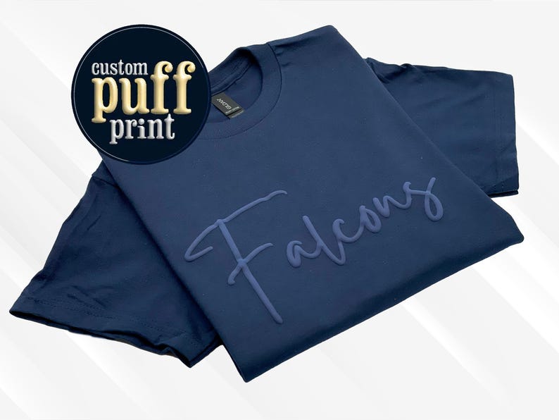 Custom 3D Puff Print Script T-Shirt