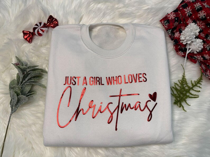 Puff Print Loves Christmas Sweatshirt