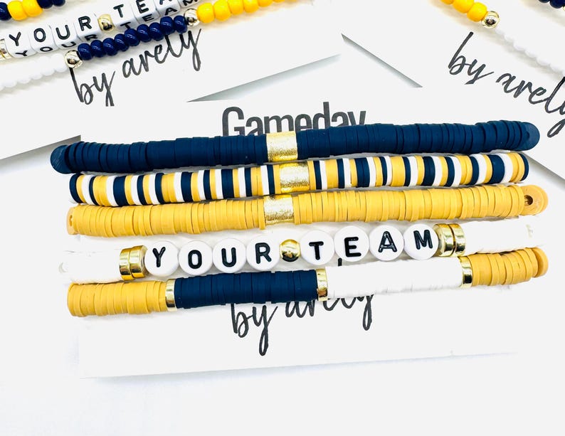 Custom Gameday Beaded Bracelet Stack