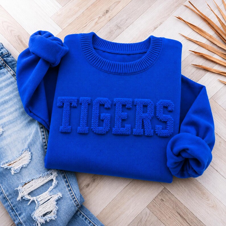 Custom Knit Lettering Crewneck Sweater