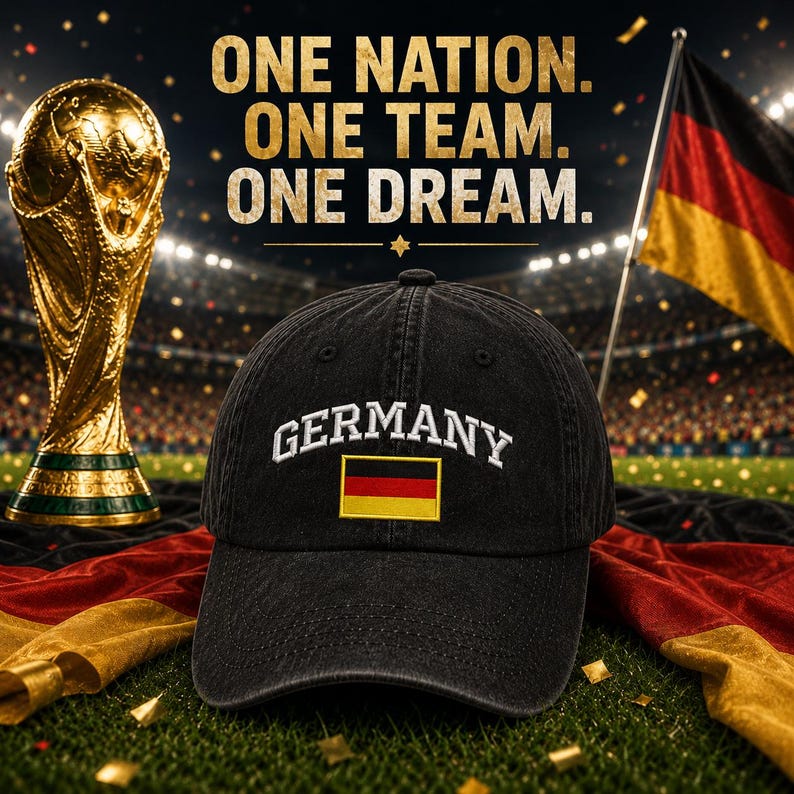 Retro Washed Country Name & Flag Embroidery Cap, Soccer Fan Casual Baseball Hat