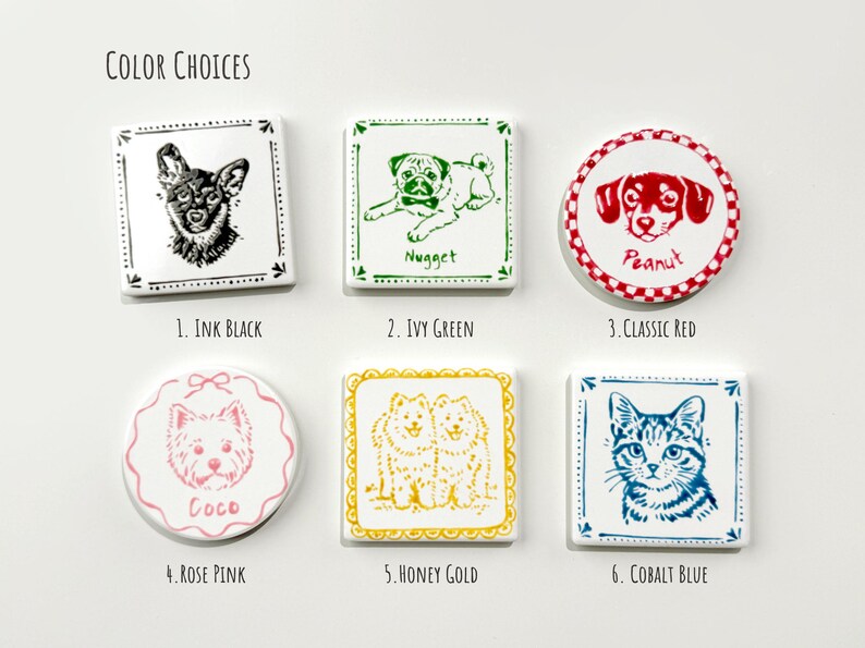 Custom Delft Ceramic Pet Portrait Magnet