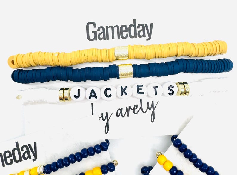 Custom Gameday Beaded Bracelet Stack