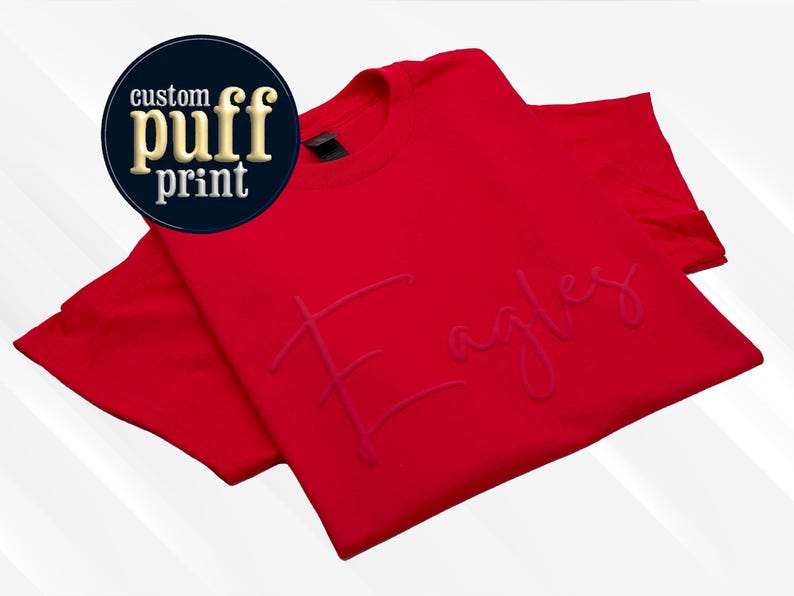 Custom 3D Puff Print Script T-Shirt