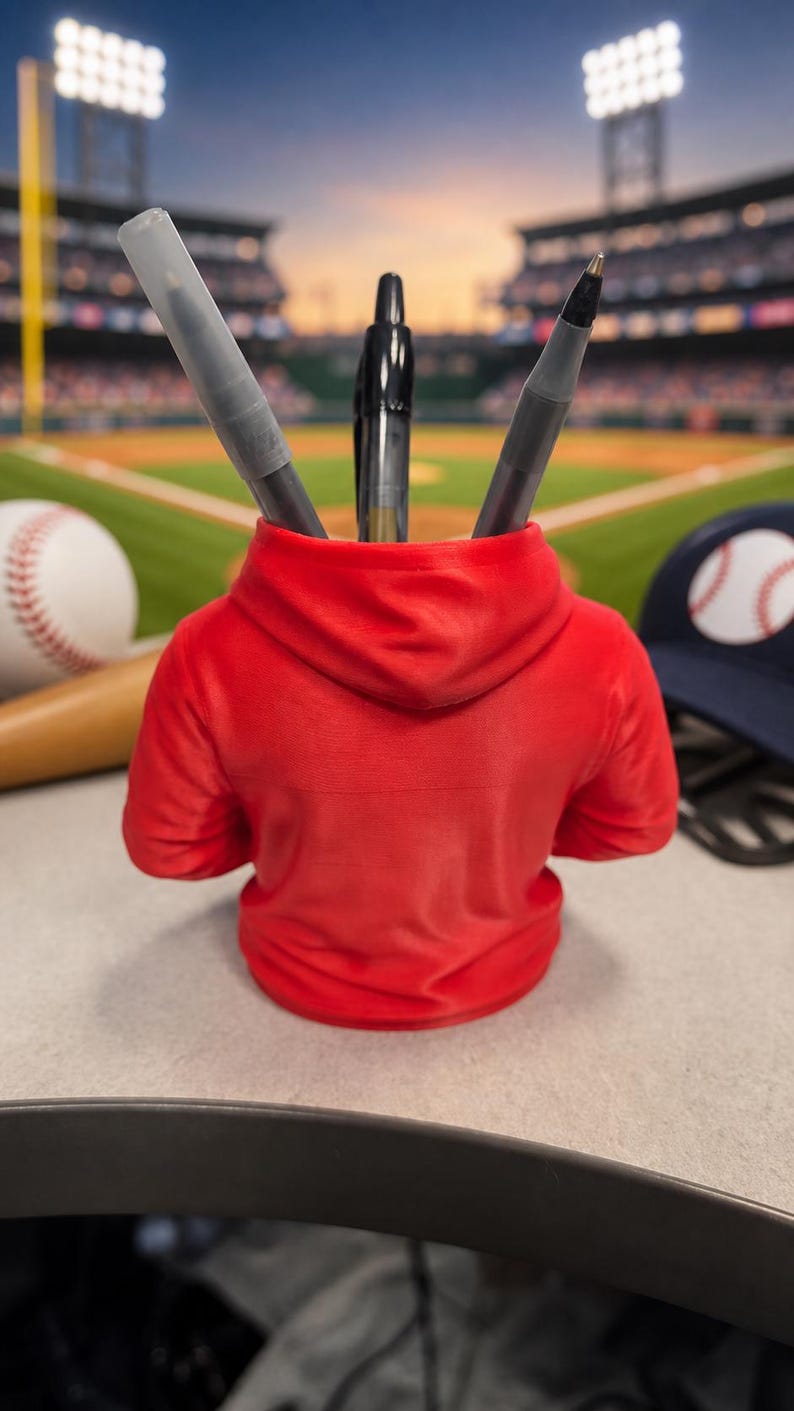 Phillies Mini Hoodie Pen Cup, Philly Baseball Desk Accessory