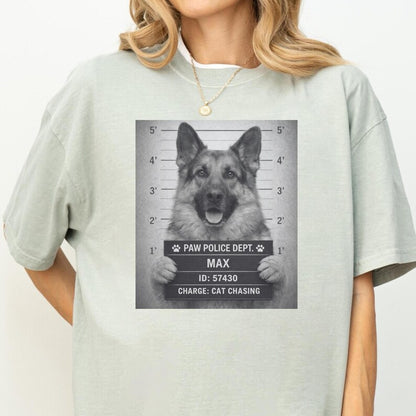 Custom Pet Mugshot Tee | Personalized Paw Police Portrait Shirt