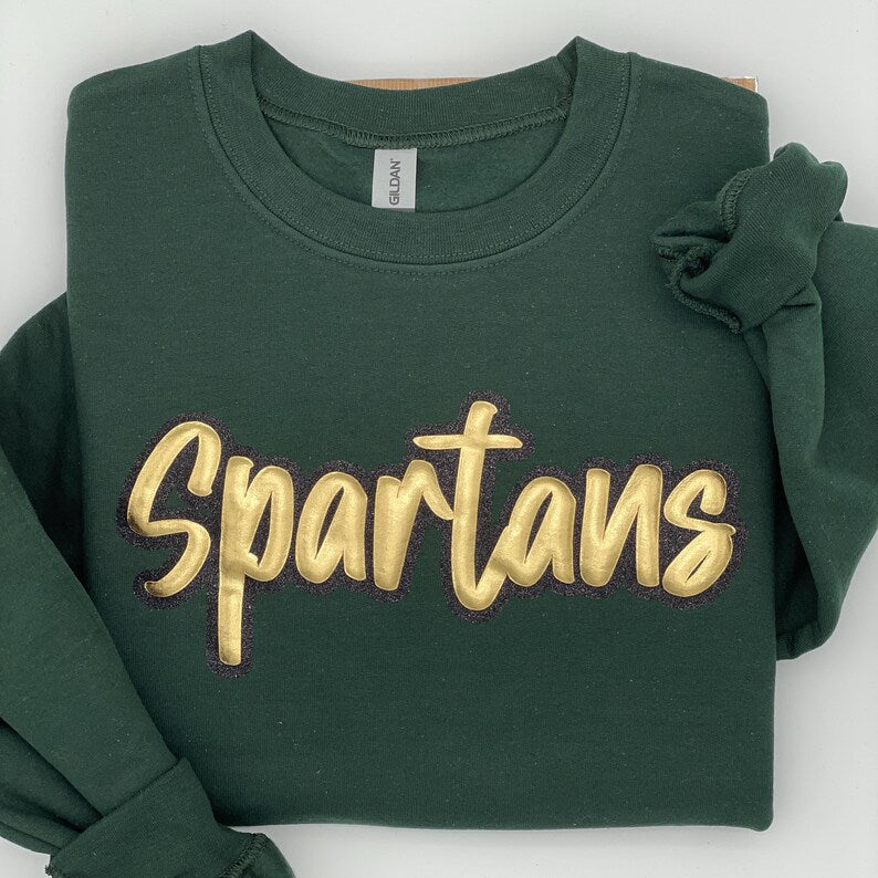 Custom Glitter Outline Puff Print Sweatshirt