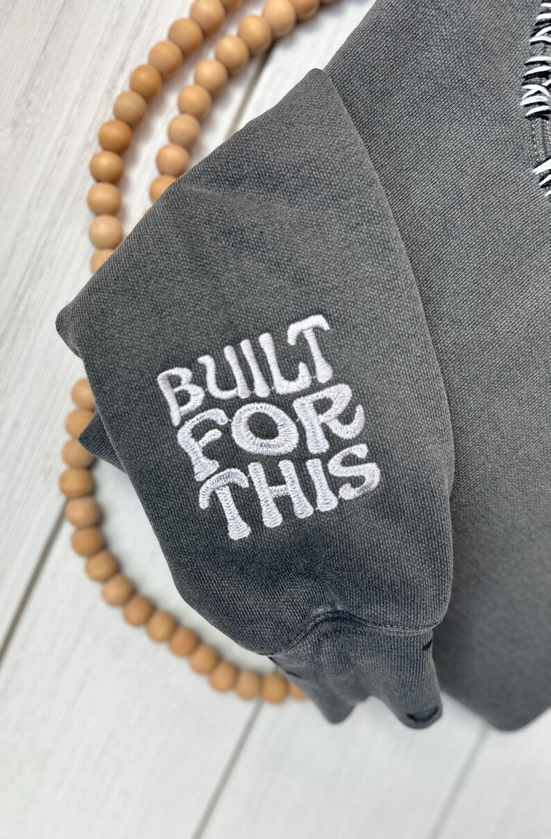 Custom Distressed Chain Stitch Embroidered Sweatshirt