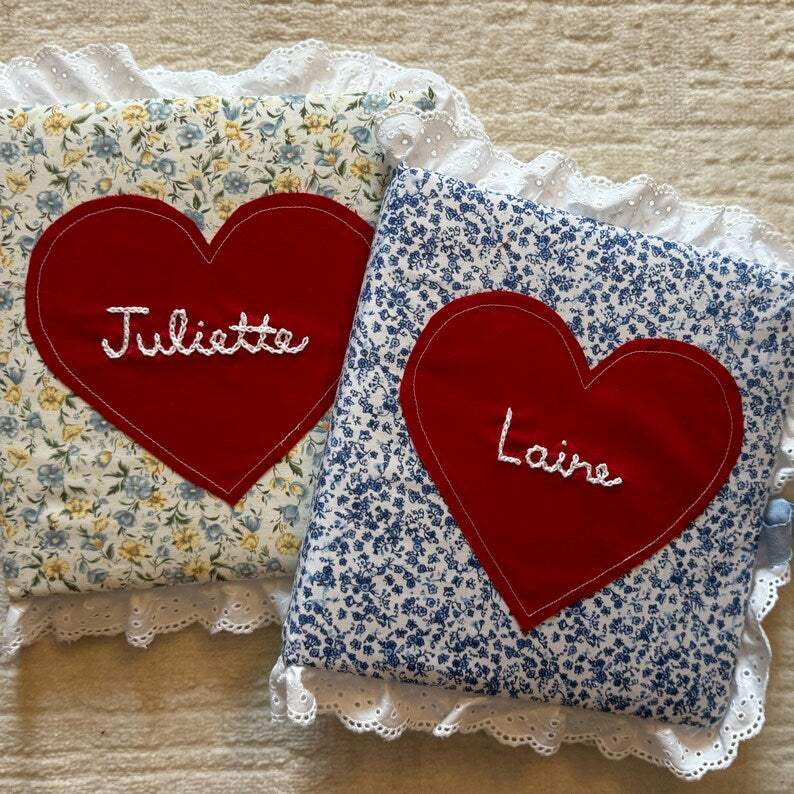 Custom Embroidered Heart Keepsake Photo Album