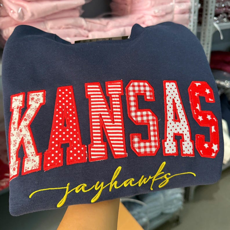 Custom Appliqué Embroidered Varsity Crewneck Sweatshirt