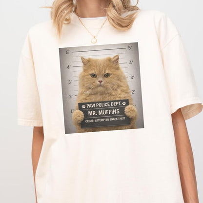 Custom Pet Mugshot Tee | Personalized Paw Police Portrait Shirt
