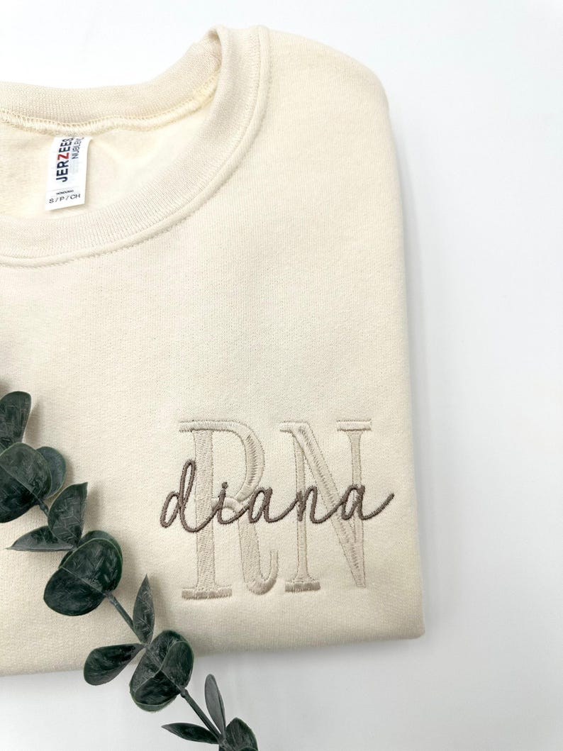 Custom Embroidered Nurse Title Sweatshirt