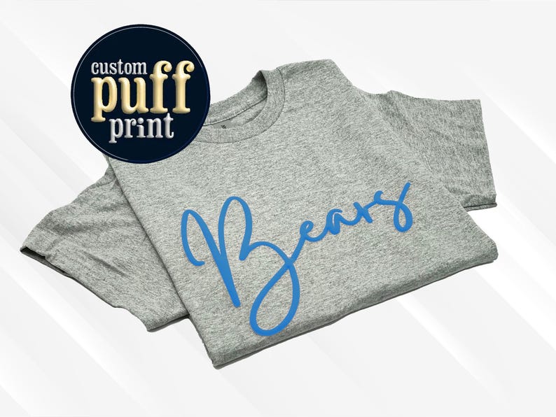 Custom 3D Puff Print Script T-Shirt