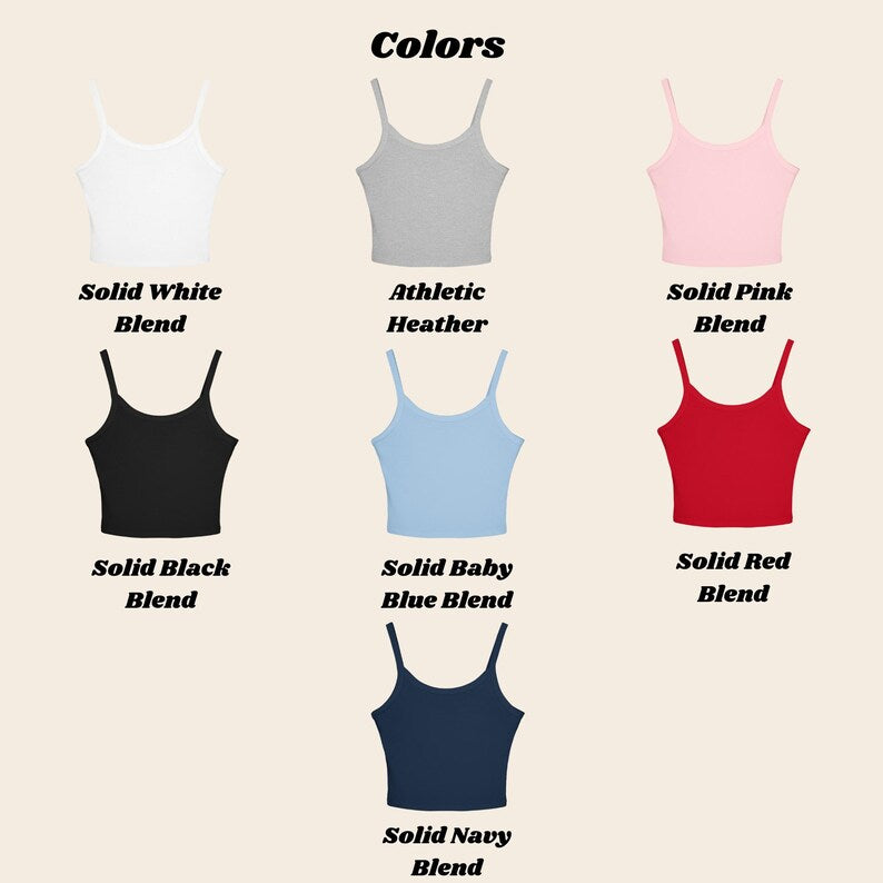 Personalized Block Letter Ribbed Crop Tank