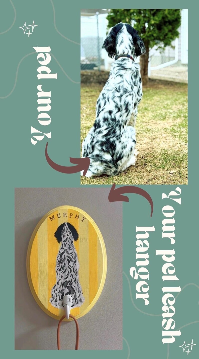 Personalized Hand-Painted Dog Leash Hook Plaque