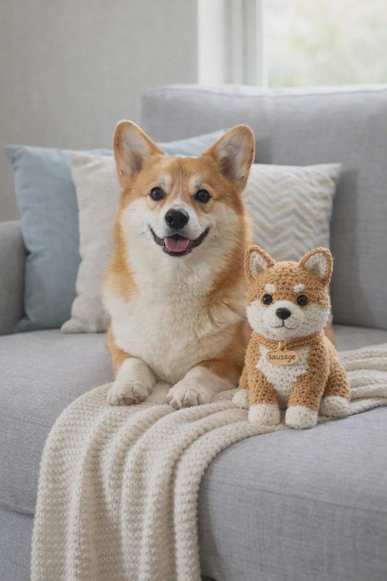 Custom Photo Crochet Pet Doll Personalized Handmade Dog Amigurumi Plush