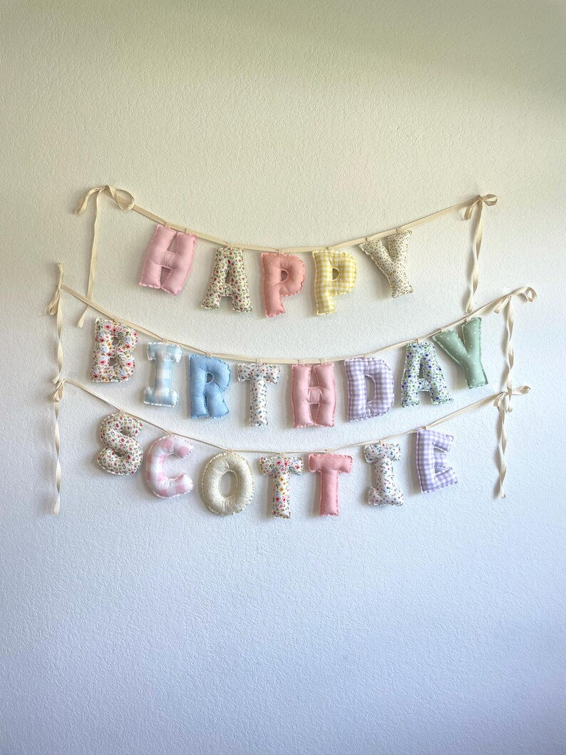 Personalized Stuffed Fabric Letter Garland