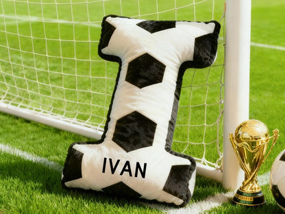Custom Soccer Ball Initial Name Pillow