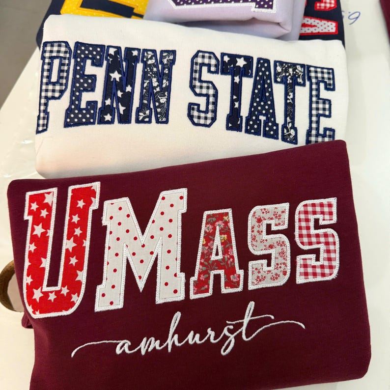 Custom Appliqué Embroidered Varsity Crewneck Sweatshirt