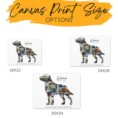 Custom Dog Silhouette Photo Collage Pet Memorial Art Print