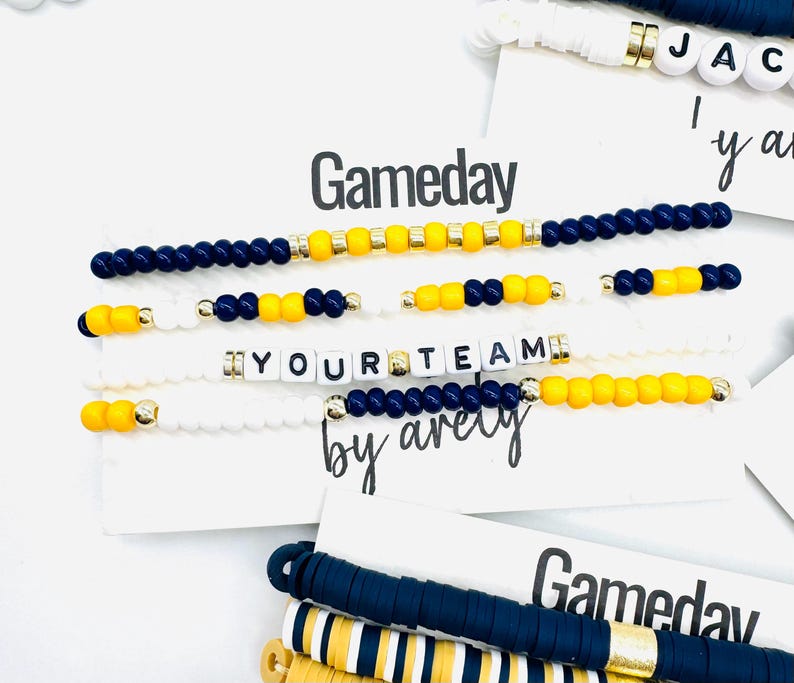 Custom Gameday Beaded Bracelet Stack