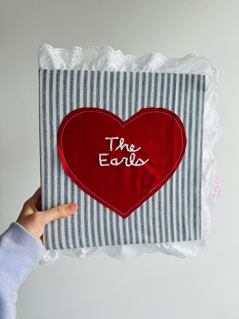 Custom Embroidered Heart Keepsake Photo Album
