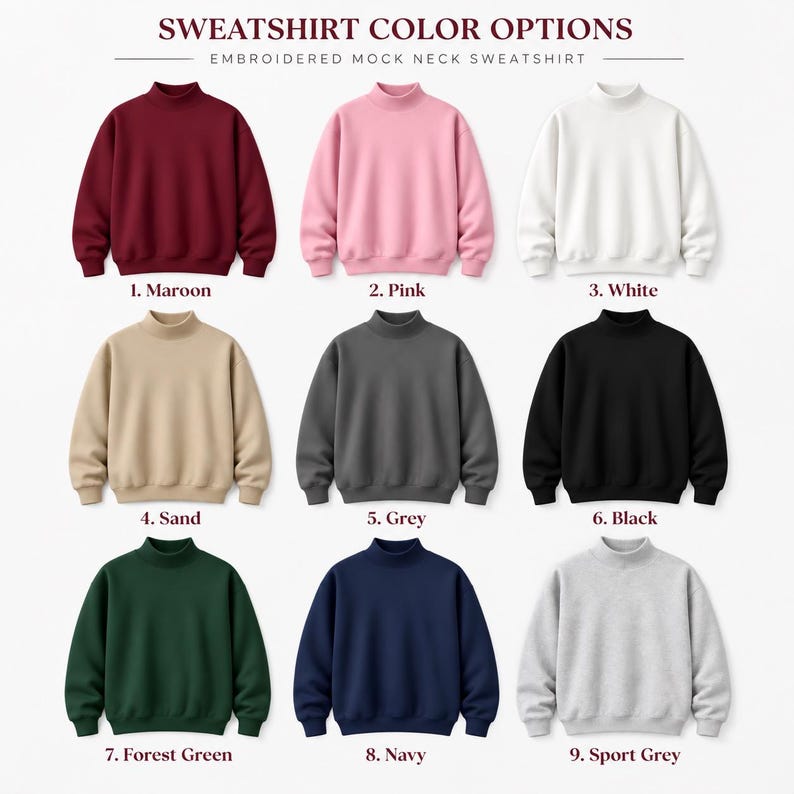 Custom Embroidered Collar Gingham Mock Neck