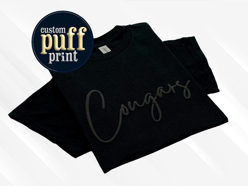 Custom 3D Puff Print Script T-Shirt