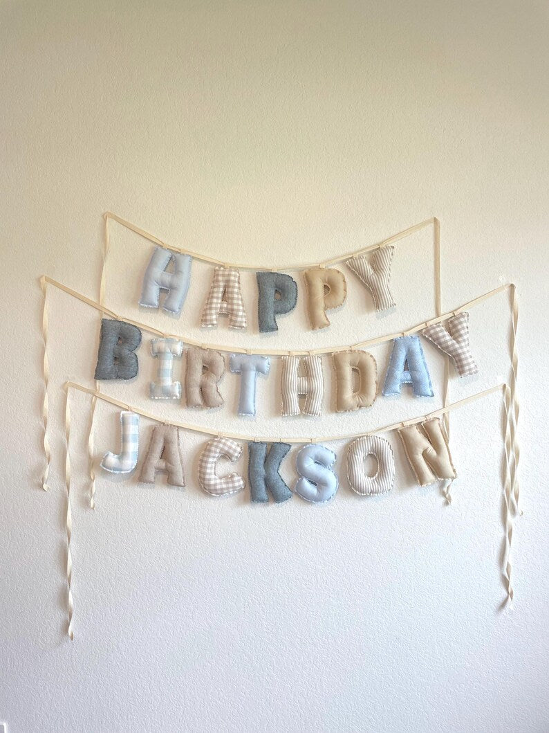 Personalized Stuffed Fabric Letter Garland