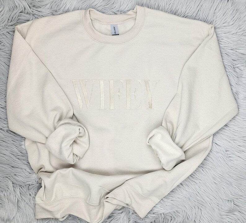 Wifey Embroidered Bridal Crewneck Sweatshirt
