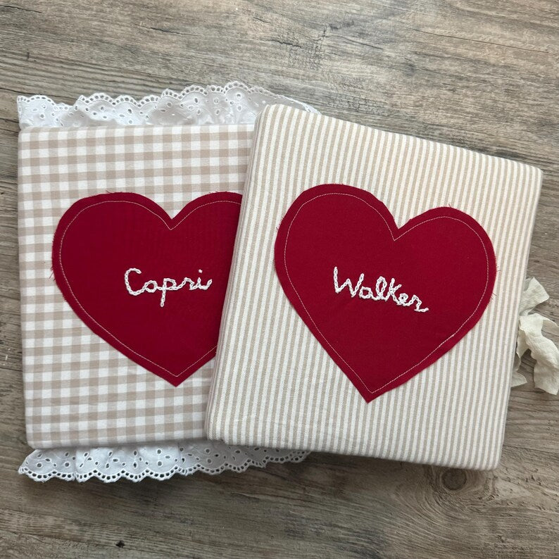 Custom Embroidered Heart Keepsake Photo Album