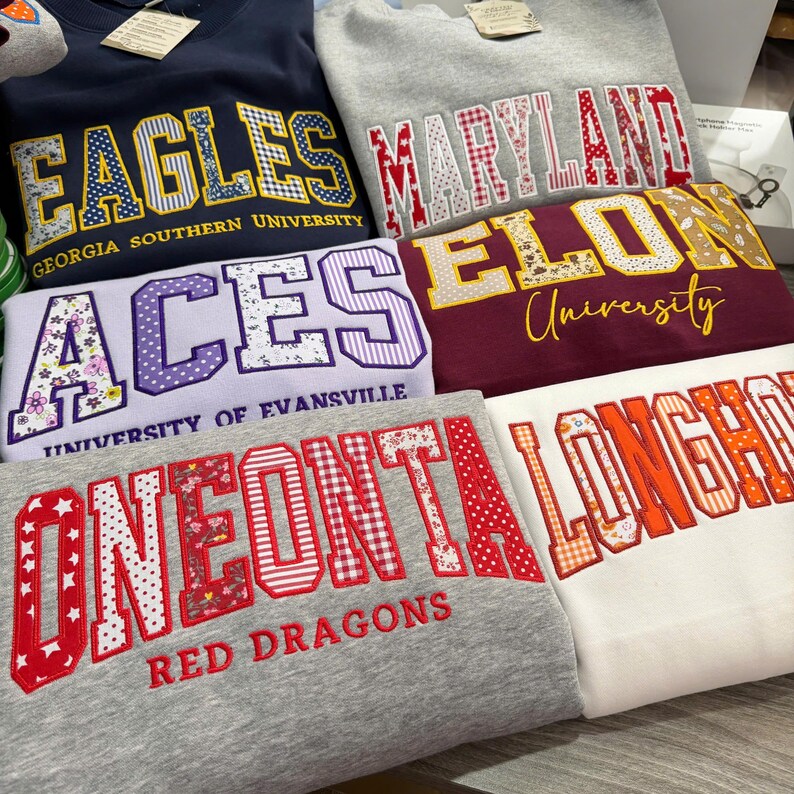 Personalized Patchwork Spirit Game Day Sweatshirt