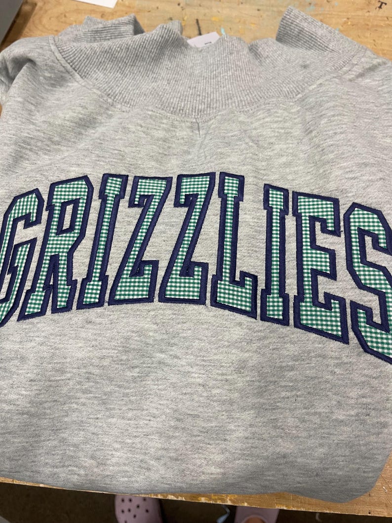 Custom Gingham Letter Game Day Pullover