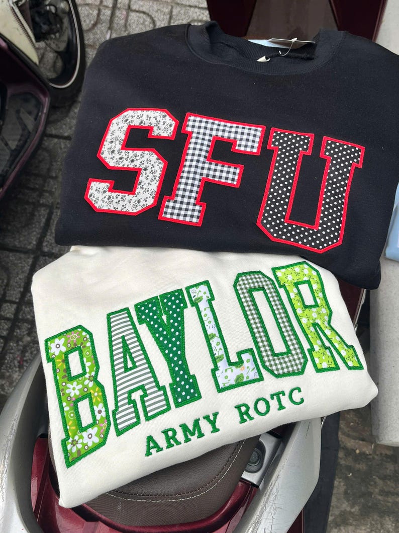 Custom Pattern Appliqué Varsity Embroidered Sweatshirt