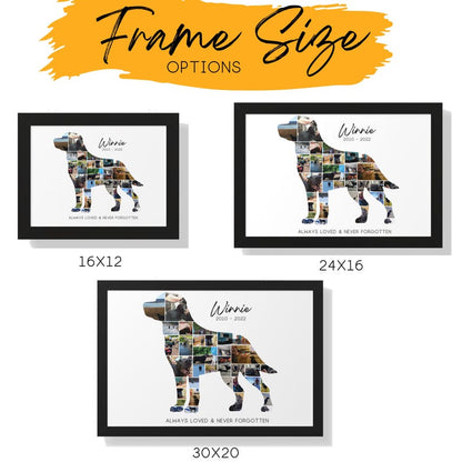 Custom Dog Silhouette Photo Collage Pet Memorial Art Print