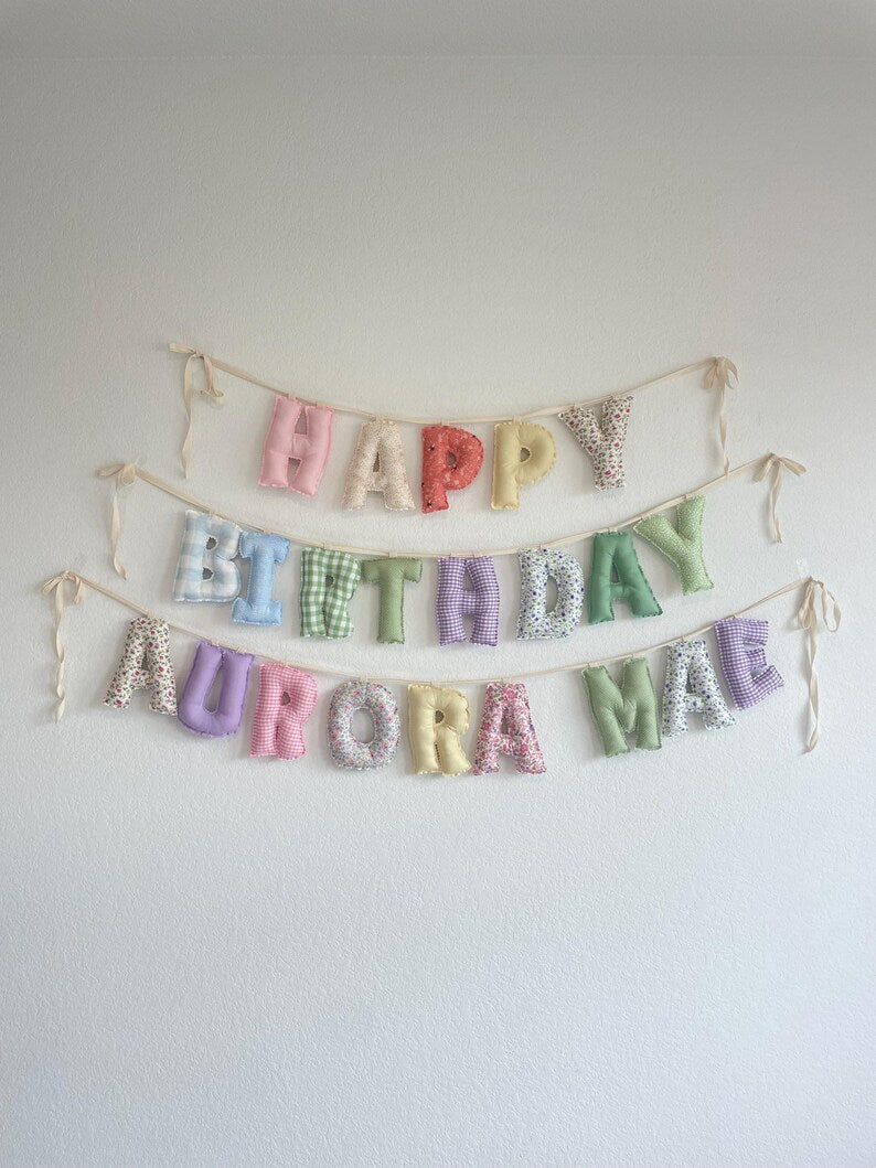 Personalized Stuffed Fabric Letter Garland