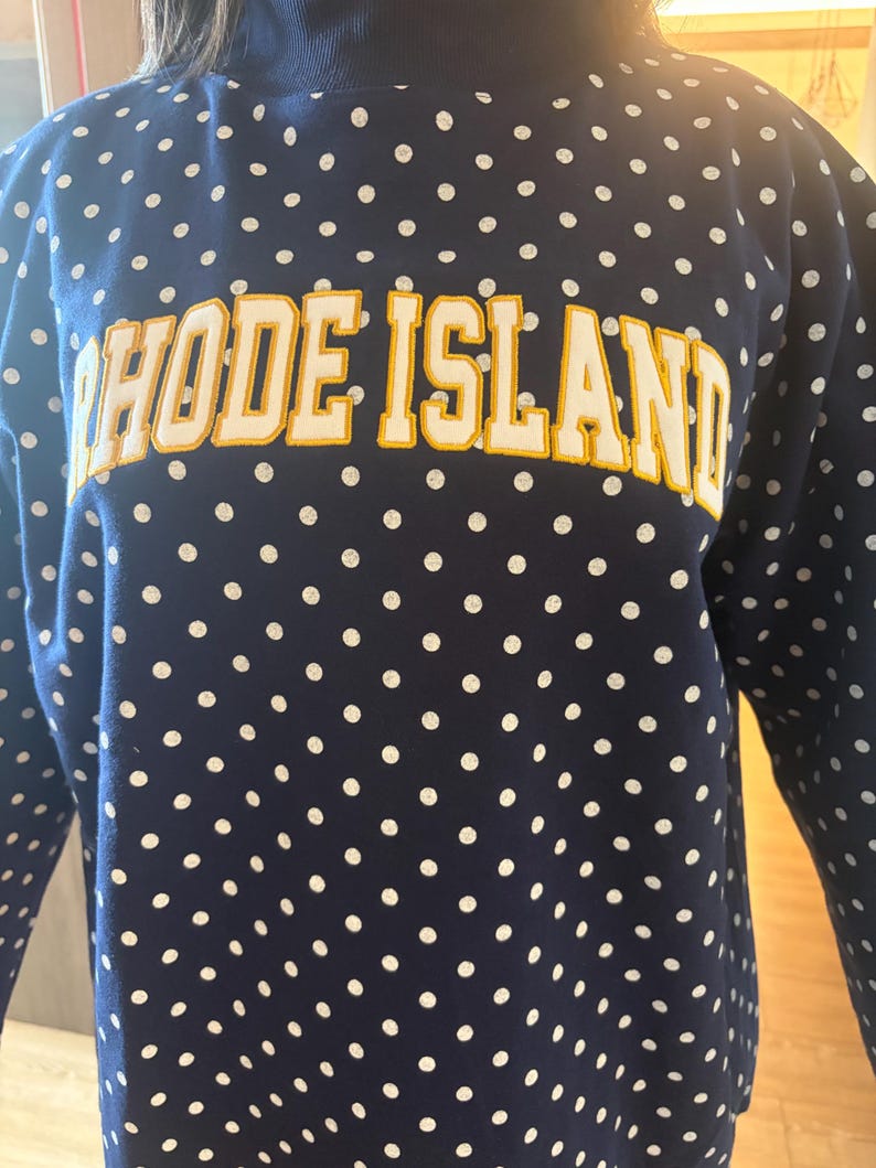 Custom Polka Dot Embroidered Mock Neck Sweatshirt