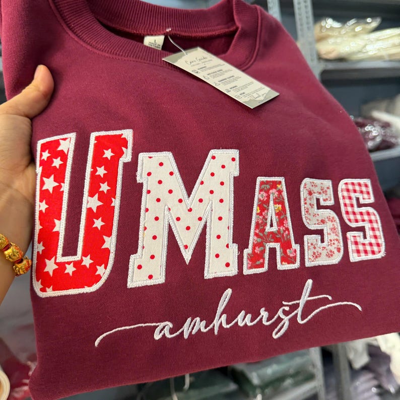 Custom Appliqué Embroidered Varsity Crewneck Sweatshirt